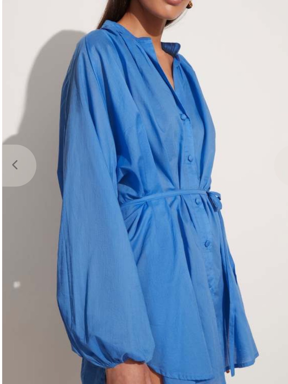 Faithfull the Brand Blue Cover-Up Dress With Waist Tie, Size 10, NWT - Picture 4 of 5